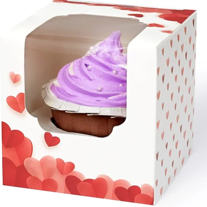 Custom Mini Cupcake Boxes with Logo and Window Insert